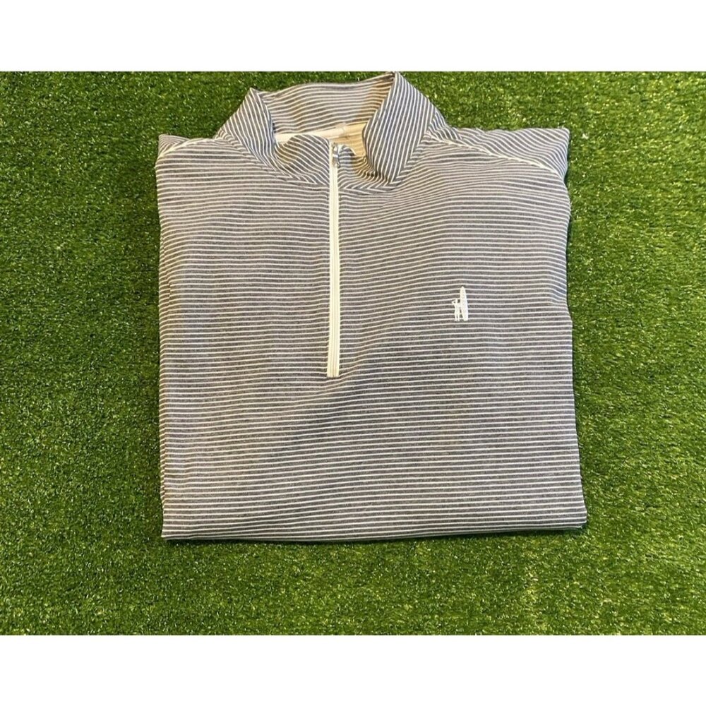 Johnnie O 1/4 zip mens XL gray white moisture wicking lightweight MIchelob 11